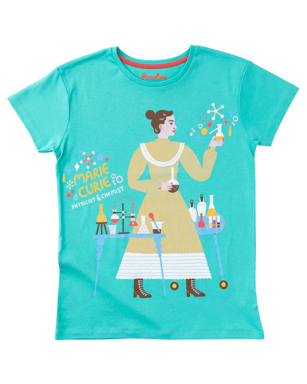 Piccolina Women's Crewneck Marie Curie Short Sleeve Trailblazer Tee